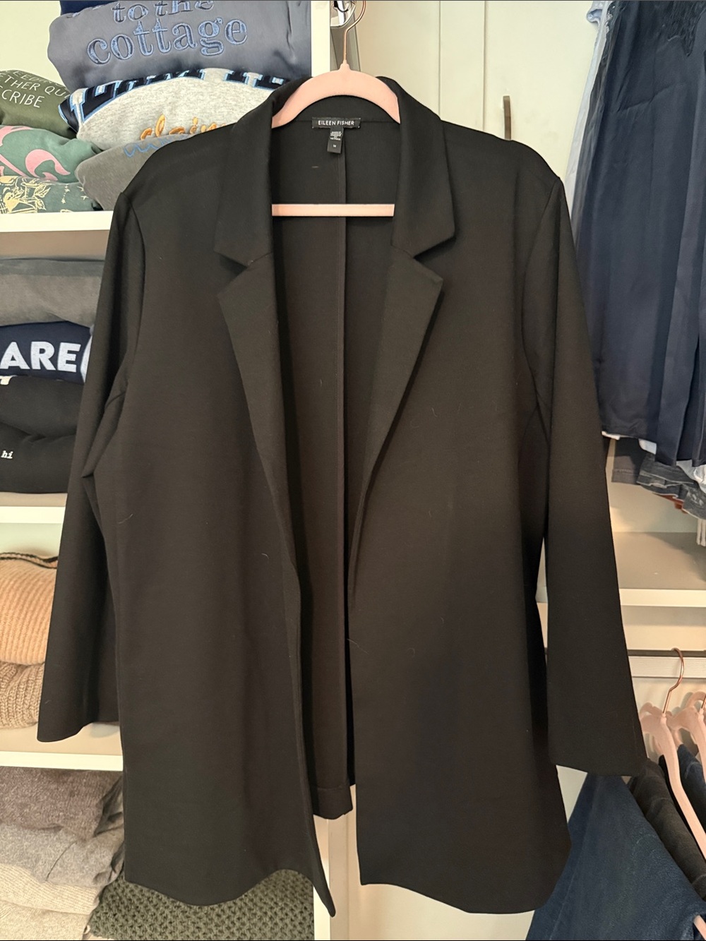 Never worn EILEEN FISHER Black Open-Front Blazer Jacket